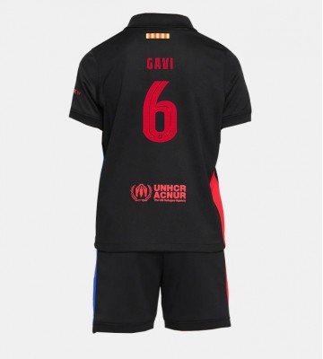 Barcelona Paez Gavi #6 Replica Away Stadium Kit for Kids 2024-25 Short Sleeve (+ pants)